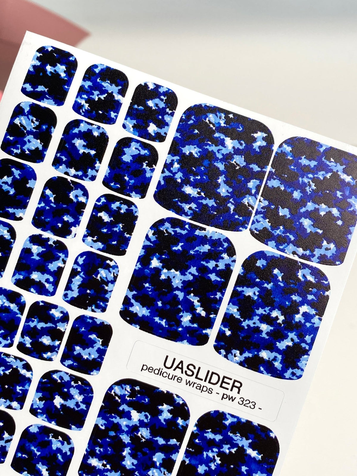Blue Camouflage Pedicure Wraps — Pixel Camo Pattern | pw-323 - UASLIDER