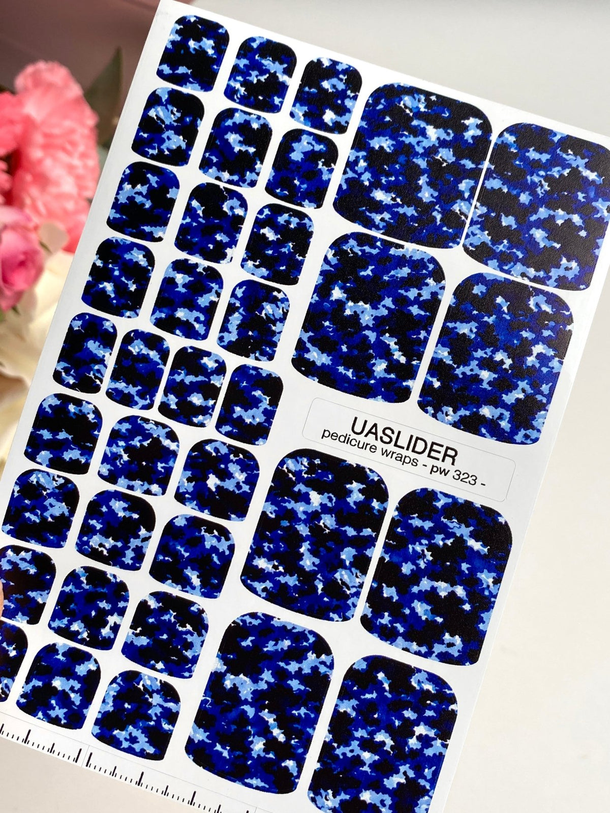 Blue Camouflage Pedicure Wraps — Pixel Camo Pattern | pw-323 - UASLIDER
