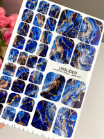 Blue Geode Pedicure Nail Wraps — Gold Foil Marble | pwg-047 - UASLIDER