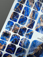 Blue Geode Pedicure Nail Wraps — Gold Foil Marble | pwg-047 - UASLIDER