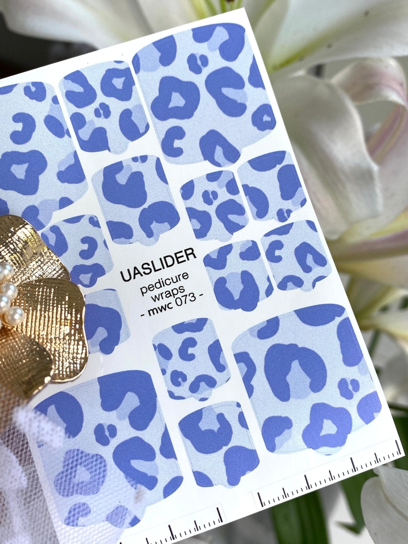 Blue Leopard Pedicure Nail Wraps — Periwinkle Two-Tone Animal Print | MWC-073 - UASLIDER