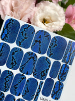 Blue Snakeskin Manicure Wraps — Black Reptile Print | mw-003 - UASLIDER