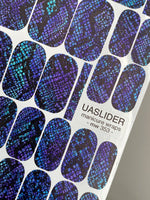 Blue Snakeskin Manicure Wraps — Purple Reptile Texture | mw-353 - UASLIDER