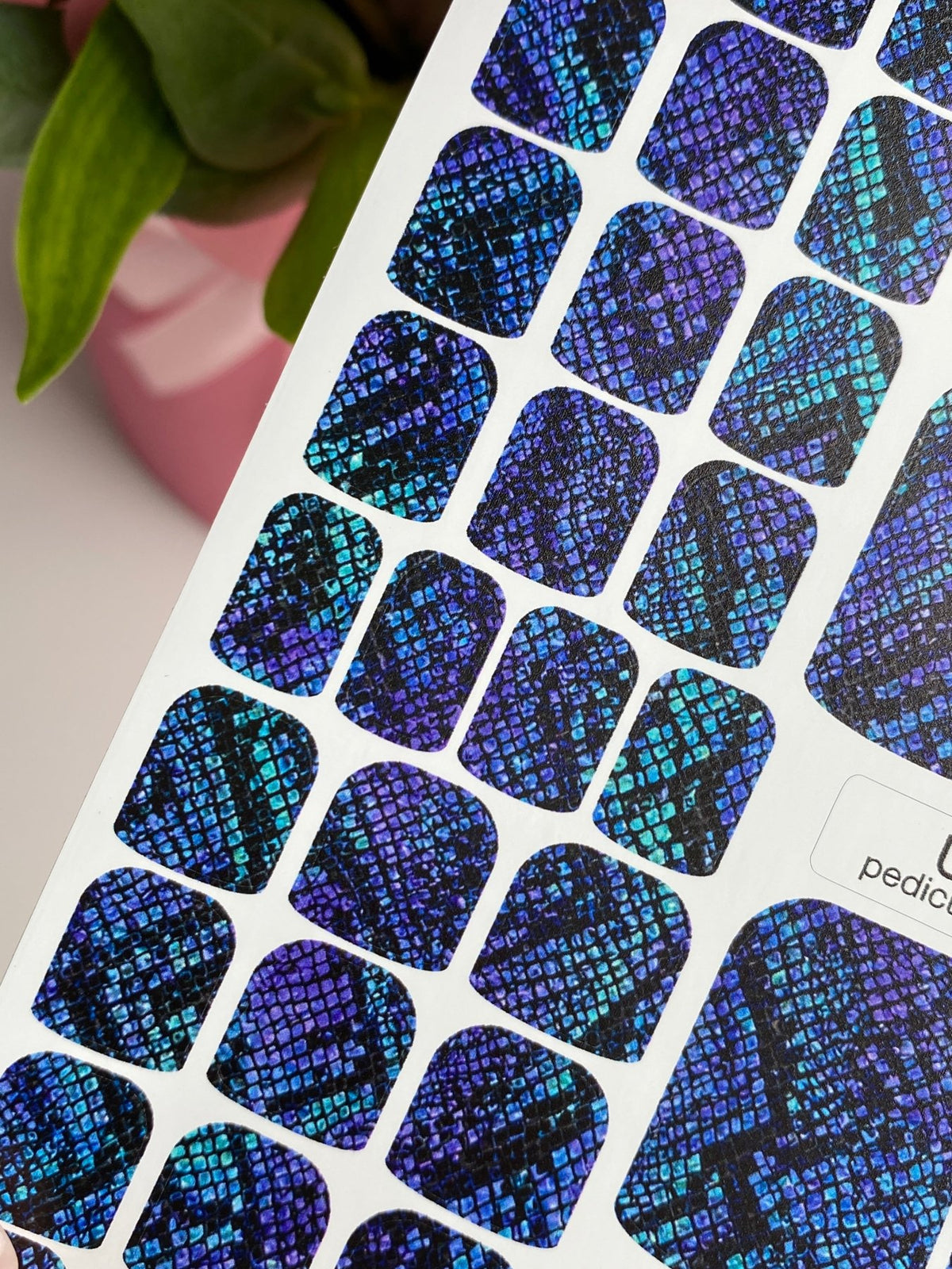 Blue Snakeskin Pedicure Wraps — Purple Reptile Texture | pw-353 - UASLIDER