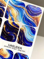 Blue Watercolor Marble Pedicure Wraps — Gold Foil | pwg-044 - UASLIDER