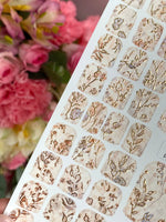 Blush Botanical Pedicure Wraps — Gold Foil Florals | pwg-048 - UASLIDER