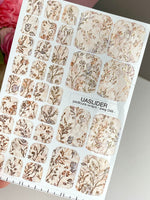 Blush Botanical Pedicure Wraps — Gold Foil Florals | pwg-048 - UASLIDER