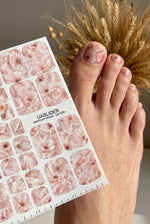 Blush Floral Pedicure Wraps — Soft Watercolor Flowers | pw-099 - UASLIDER