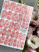 Blush Rose Manicure Wraps — Pink Floral Bouquet | mw-093 - UASLIDER