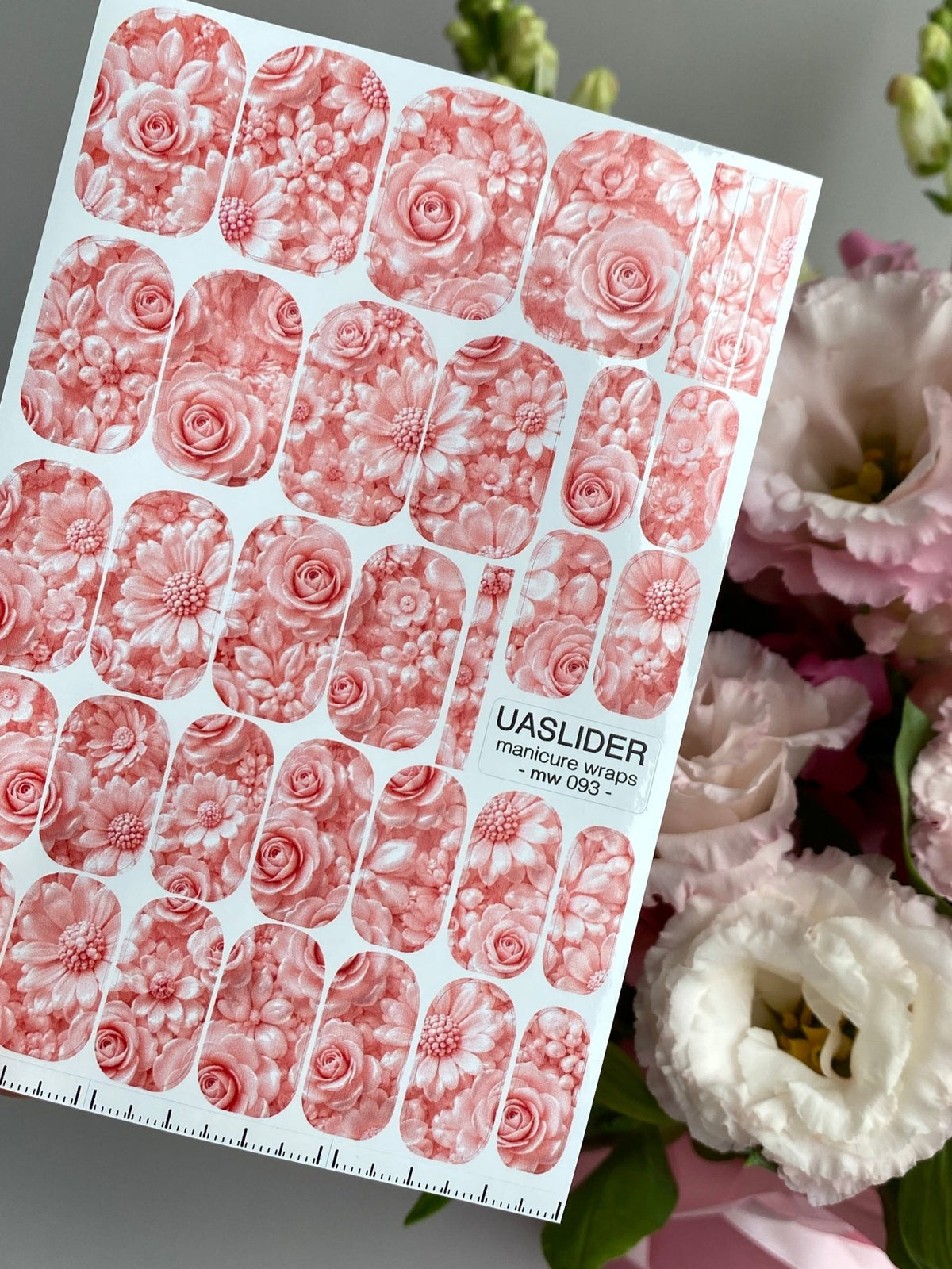 Blush Rose Manicure Wraps — Pink Floral Bouquet | mw-093 - UASLIDER