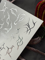 Branch & Leaf Silhouette Nail Decals — Silver Foil | Fs - 287 - UASLIDER