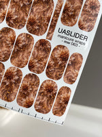 Brown Chrysanthemum Manicure Wraps — Swirled Floral | mw-063 - UASLIDER