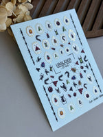 Bug Nail Decals — Insects, Scorpions & Gold Foil Frames | CF-845 - UASLIDER