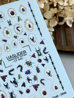 Bug Nail Decals — Insects, Scorpions & Gold Foil Frames | CF-845 - UASLIDER