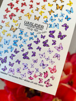 Butterfly Nail Decals — Full Rainbow Swarm, Realistic Wings | NCg-183 - UASLIDER