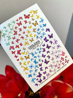 Butterfly Nail Decals — Full Rainbow Swarm, Realistic Wings | NCg-183 - UASLIDER