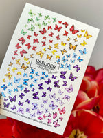 Butterfly Nail Decals — Full Rainbow Swarm, Realistic Wings | NCg-183 - UASLIDER