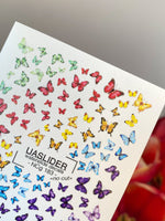 Butterfly Nail Decals — Full Rainbow Swarm, Realistic Wings | NCg-183 - UASLIDER