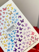 Butterfly Nail Decals — Full Rainbow Swarm, Realistic Wings | NCg-183 - UASLIDER