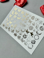 Butterfly Nail Decals — Gold Foil Botanical Mix | Fg - 157 - UASLIDER