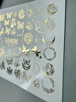 Butterfly Nail Decals — Gold Foil Botanical Mix | Fg - 157 - UASLIDER