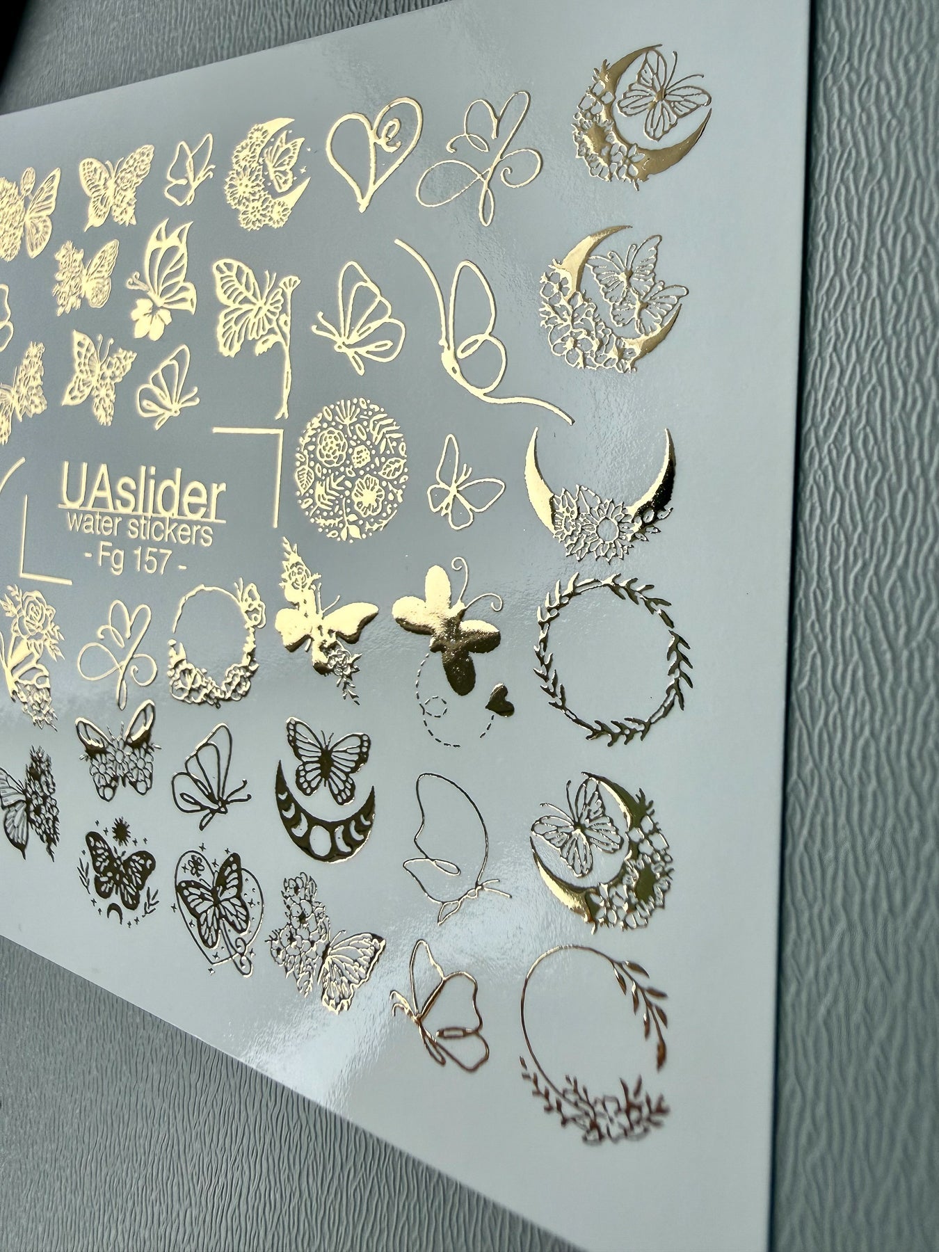 Butterfly Nail Decals — Gold Foil Botanical Mix | Fg - 157 - UASLIDER