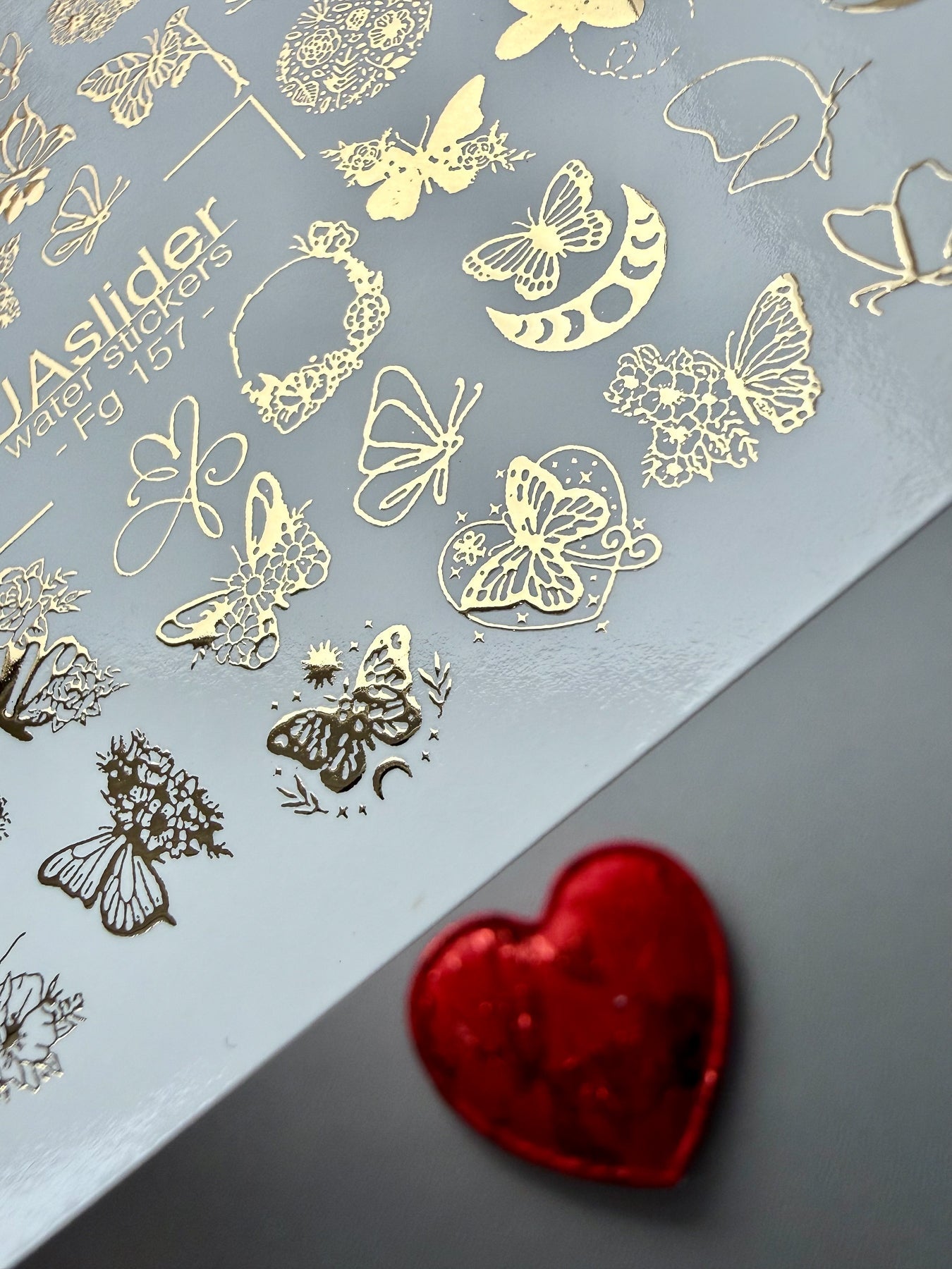 Butterfly Nail Decals — Gold Foil Botanical Mix | Fg - 157 - UASLIDER