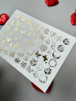 Butterfly Nail Decals — Gold Foil Botanical Mix | Fg - 157 - UASLIDER