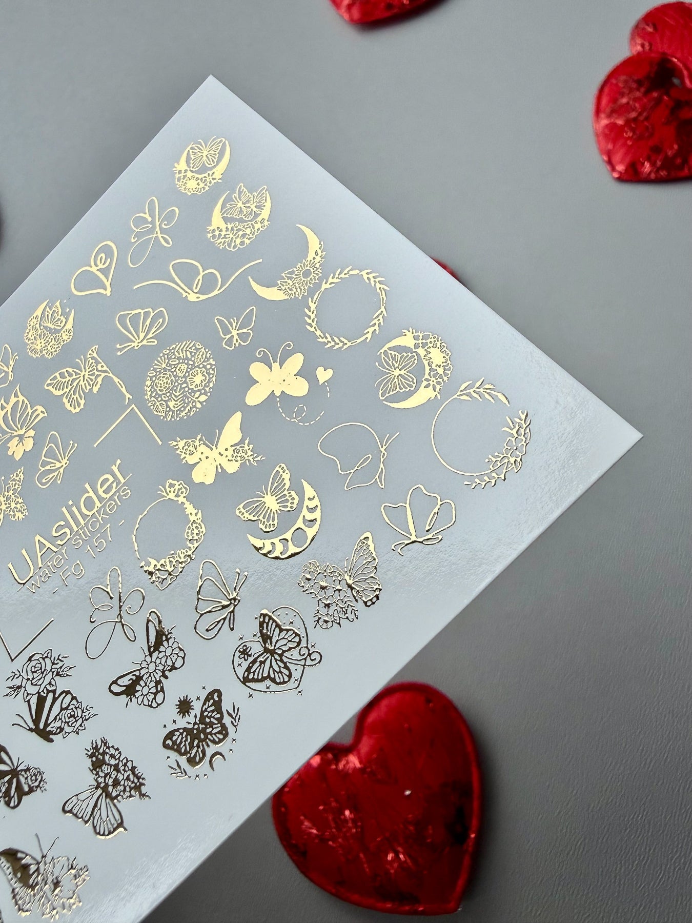 Butterfly Nail Decals — Gold Foil Botanical Mix | Fg - 157 - UASLIDER