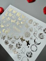 Butterfly Nail Decals — Gold Foil Botanical Mix | Fg - 157 - UASLIDER