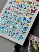 Butterfly Nail Decals — Metallic Rainbow & Blue Morpho | MC-047 - UASLIDER