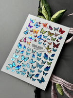 Butterfly Nail Decals — Metallic Rainbow & Blue Morpho | MC-047 - UASLIDER