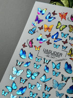 Butterfly Nail Decals — Metallic Rainbow & Blue Morpho | MC-047 - UASLIDER