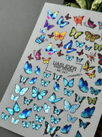 Butterfly Nail Decals — Metallic Rainbow & Blue Morpho | MC-047 - UASLIDER