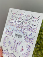 Butterfly Nail Decals — Purple Gold Foil Swarm French Tips | CF-562 - UASLIDER