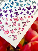 Butterfly Nail Decals — Rainbow Ombre Swarm, All Sizes | MC-069 - UASLIDER