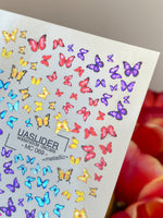 Butterfly Nail Decals — Rainbow Ombre Swarm, All Sizes | MC-069 - UASLIDER