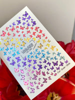 Butterfly Nail Decals — Rainbow Ombre Swarm, All Sizes | MC-069 - UASLIDER