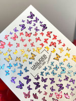 Butterfly Nail Decals — Rainbow Ombre Swarm, All Sizes | MC-069 - UASLIDER