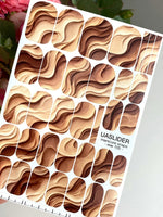 Caramel Waves Manicure Wraps — Brown Layered Swirls | mw-105 - UASLIDER