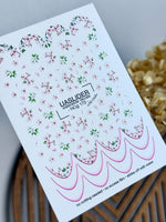 Cherry Blossom Nail Decals — Pink Floral & French Tips | NCg-172 - UASLIDER