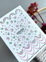 Cherry Blossom Nail Decals — Pink Floral & French Tips | NCg-172 - UASLIDER