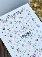 Cherry Blossom Nail Decals — Pink Floral & French Tips | NCg-172 - UASLIDER