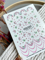 Cherry Blossom Nail Decals — Pink Floral & French Tips | NCg-172 - UASLIDER