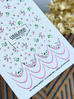 Cherry Blossom Nail Decals — Pink Floral & French Tips | NCg-172 - UASLIDER