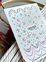 Cherry Blossom Nail Decals — Pink Floral & French Tips | NCg-172 - UASLIDER