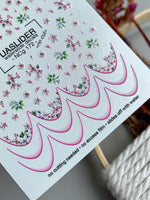 Cherry Blossom Nail Decals — Pink Floral & French Tips | NCg-172 - UASLIDER
