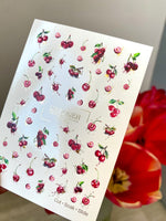 Cherry Nail Decals — Red Cherries with Gold Foil Splashes | CF - 865 - UASLIDER
