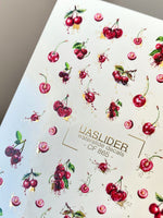 Cherry Nail Decals — Red Cherries with Gold Foil Splashes | CF - 865 - UASLIDER