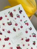 Cherry Nail Decals — Red Cherries with Gold Foil Splashes | CF - 865 - UASLIDER